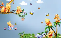 پوستر دیواری اتاق کودک، پو و دوستان بامزه B0220