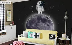 پوستر دیواری اتاق کودک با طرح فضانورد B0212