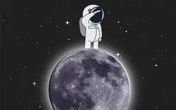 پوستر دیواری اتاق کودک با طرح فضانورد B0212