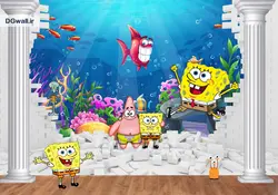 پوستر دیواری اتاق کودک بابا اسفنجی و پاتریک B0315