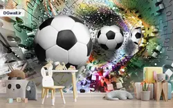 پوستر دیواری اتاق کودک توپ فوتبال B0391