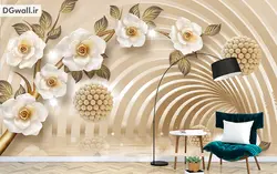 پوستر دیواری سه بعدی سایه گل ها FL0255
