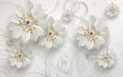 پوستر دیواری سه بعدی گل سفید صدفی FL0196