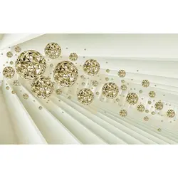 پوستر دیواری سه بعدی عمق دار توپ طلایی 3D0023