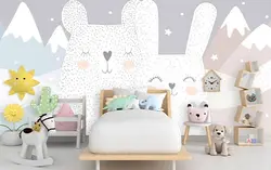 پوستر کاغذ دیواری کوه و خرگوش مهربون B0028