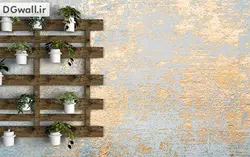 پوستر دیواری بتن آبی طلایی PB0015