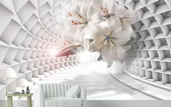 پوستر کاغذ دیواری سه بعدی گل و تونل لاکچری FL0059