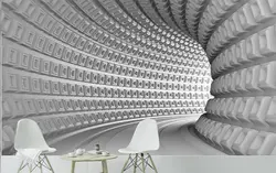 پوستر کاغذ دیواری تونل سه بعدی سفید 3D0016