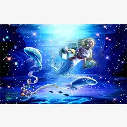 پوستر دیواری اتاق کودک طرح پری دریایی B0007