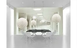 پوستر دیواری سه بعدی عمق دار توپ سفید 3D0004