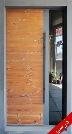 درب ضد سرقت مدل ترمو وود شیشه کوچیک