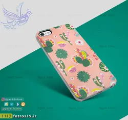 کاور طرح کاکتوس زمینه صورتی (1112)