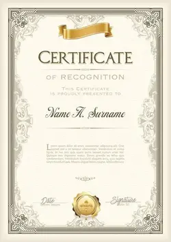 طرح لایه باز سرتیفیکیت و لوح