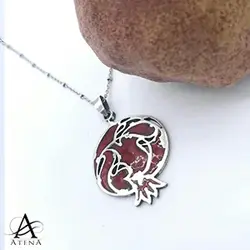 گردنبند نقره طرح دانه دل - گالری جواهرات نقره آتنا