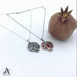 گردنبند نقره طرح دانه دل - گالری جواهرات نقره آتنا