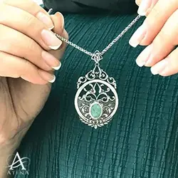 گردنبند نقره طرح دوران عشق - گالری جواهرات نقره آتنا
