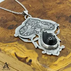 گردنبند نقره طرح گلشن - گالری جواهرات نقره آتنا