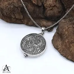 گردنبند نقره طرح یاد و خاطره - گالری جواهرات نقره آتنا