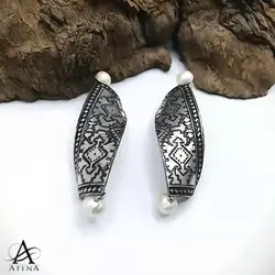 گوشواره نقره آی سو - گالری جواهرات نقره آتنا