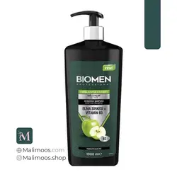 شامپو تصفیه کننده بیومن Biomen حاوی سرکه سیب و ویتامین B3 مناسب موهای چرب 1000 میل