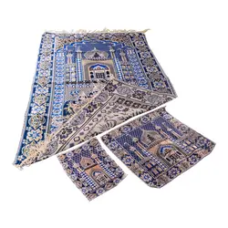 سجاده و جانماز آبی طرح گنبد
