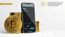 موبایل و بیت کوین با فرمت فتوشاپ - مرجع دانلود فایلهای دیجیتالی