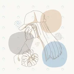 وکتور خانم در کنار ساحل دریا - مرجع دانلود فایلهای دیجیتالی