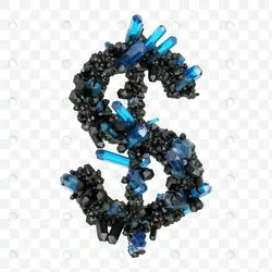نماد دلار ($) به شکل کریستال با فرمت فتوشاپ - مرجع دانلود فایلهای دیجیتالی