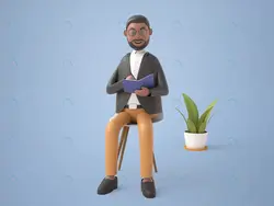 فایل فتوشاپ سه بعدی کاراکتر مرد درحال یادداشت کردن - مرجع دانلود فایلهای دیجیتالی