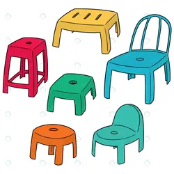 وکتور صندلی و چهارپایه کارتونی - مرجع دانلود فایلهای دیجیتالی