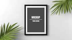 موکاپ قاب عکس با دیزاین برگ درخت خرما - مرجع دانلود فایلهای دیجیتالی