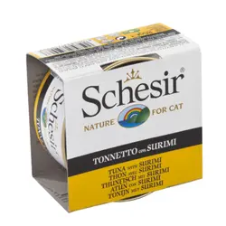 کنسرو گربه ماهی تن و سوریمی شسیر – Schesir Tuna &amp; Surimi