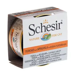 کنسرو گربه ماهی تن و باس دریایی شسیر – Schesir Tuna &amp; Seabass