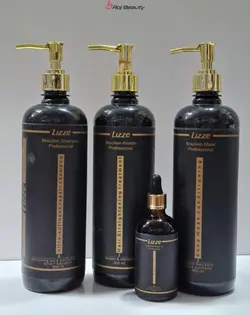 پک کامل کراتین لیز LIzze  برزیل درحجم 2800میلی لیتر  شامپو پروتئین + کراتین+ماسک+روغن آرگان