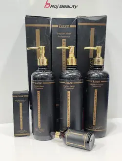پک کامل کراتین لیز LIzze  برزیل درحجم 2800میلی لیتر  شامپو پروتئین + کراتین+ماسک+روغن آرگان