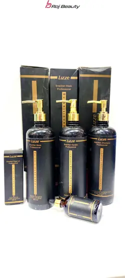 پک کامل کراتین لیز LIzze  برزیل درحجم 2800میلی لیتر  شامپو پروتئین + کراتین+ماسک+روغن آرگان