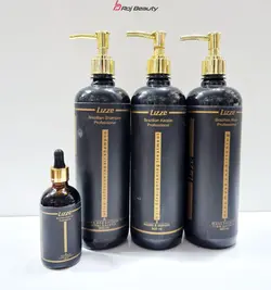 پک کامل کراتین لیز LIzze  برزیل درحجم 2800میلی لیتر  شامپو پروتئین + کراتین+ماسک+روغن آرگان