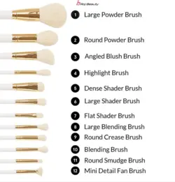 ست براش 12 تکه استند دار bh cosmetics