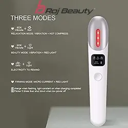 ماساژور چشم گرم EMS ماساژور لرزش میکرو جریان چشم از بین بردن کیسه های دور چشم پف کرده حلقه های تیره دور چشم ضد پیری سفت کننده پوست چشم