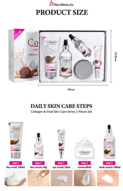 ست 5تکیه مراقبت از پوست صورت کلاژن حلزون