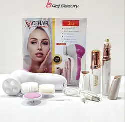 پک اورجینال مراقبت از پوست Moehair Beauty 3IN1. ماساژور صورت موکن صورت وبدن فلاوز