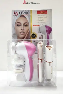 پک اورجینال مراقبت از پوست Moehair Beauty 3IN1. ماساژور صورت موکن صورت وبدن فلاوز