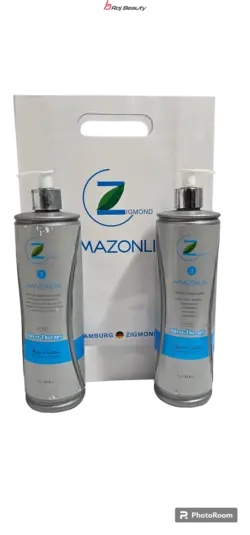 پک شامپو وماسک آمازون لیس برزیلی فری سولفات با عصاره نعنا و سیر و کاکائو درحجم2000میلی لیتر