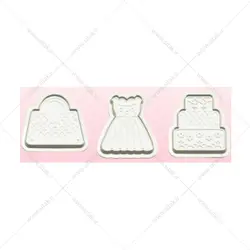 کاتر فشاری فوندانت طرح کیک و لباس کد NO70