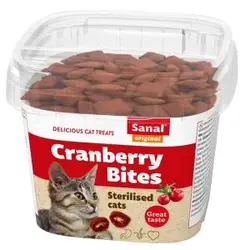 تشویقی گربه سانال مدل زغال اخته و Cranberry &amp; Chicken Bites وزن 75 گرم