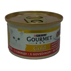 کنسرو غذای گربه گورمت مدل گوشت گاو وزن 85 گرم