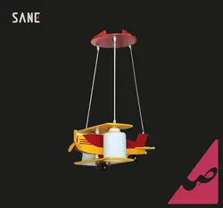 لوستر سه آویز کودک مدل هواپیما اسکار قرمز کد 2952