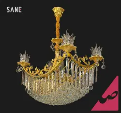 لوستر آویز سانتی برنجی کد 13552