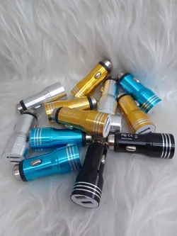شارژر فندکی بدنه فلزی با خروجی 2 پورت USB
