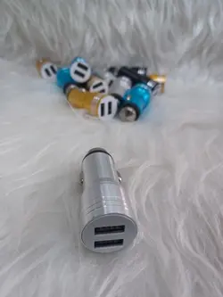 شارژر فندکی بدنه فلزی با خروجی 2 پورت USB